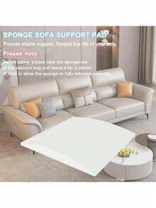 一套45D沙发垫，用于支撑下陷的沙发垫，20英寸x20英寸沙发家具座垫，修复下陷，弧形45D高密度泡沫替换装，适用于椅子和沙发 - 黑色 - 查看 2