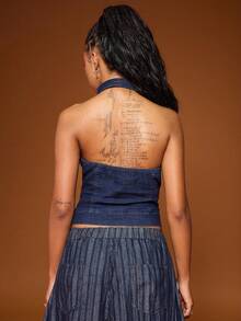 COUREZ 女士牛仔上衣 - 中等水洗藍 - 查看 3