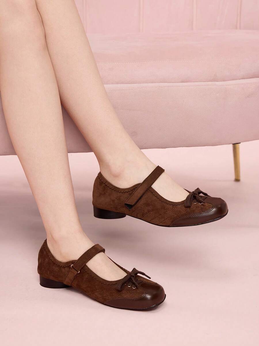 CUCCOO DOLLMOD 女士复古玛丽珍平底鞋 - 棕色 - 查看 1