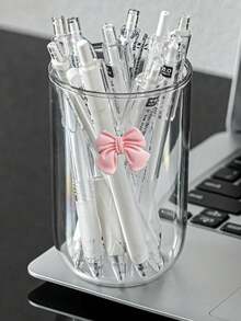 1个蝴蝶结化妆品收纳盒 | 卧室装饰收纳盒，可收纳化妆刷、桌面用品、浴室用品和卧室配件，适用于度假海滩、浴室、卧室等场合，大容量 - 彩色 - 查看 3