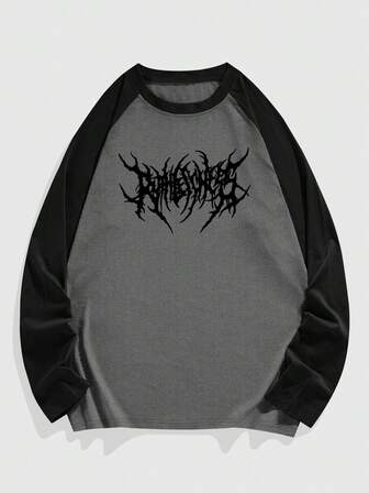 Academia T-shirt à manches longues col rond décontracté mode pour hommes