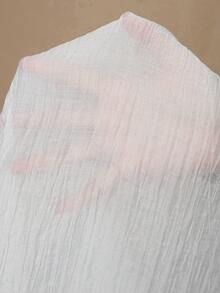 Freevana Plus Size Women Ruffle Hem Front Tie Elegant Blouse Boho Blouses White Boho Top Blouse Summer White Cover Up Top - White - View 7