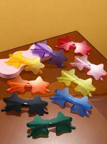 Joivida 1-10 件 - 无框五角星形无框眼镜，透明糖果色眼镜派对眼镜，适合派对礼物，非常适合泳池和沙滩派对、夏季派对、生日派对、嘉年华、趣味活动或派对礼物，（更多颜色随机） - 彩色 - 查看 2