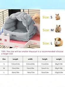 1个花枝仓鼠吊床加热宠物窝，适用于小鼠、金丝熊、松鼠、刺猬笼子床 - 銀灰色 - 查看 2