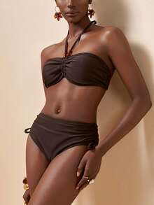 Zivah Bộ đồ bơi nữ màu nâu thanh lịch cho kỳ nghỉ biển năm 2025 - màu nâu - Xem 4