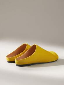 Solecia Zapatos de mujer tipo mule de estilo casual, versátiles y de moda para uso diario - Amarillo - Ver 5