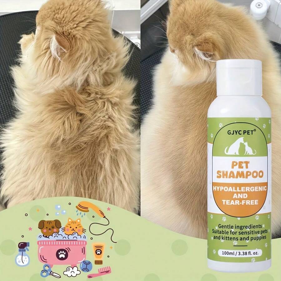 1pc/2pcs Sampo Hewan Peliharaan Bebas Air Mata - Cocok Untuk Hewan Peliharaan dengan Kulit Sensitif, Formula Anak Anjing, Juga Cocok Untuk Kucing Dan Hewan Kecil, Produk Perawatan Anjing Bebas Air Mata, 3,38 Fl Oz. - MultiWarna - View 1