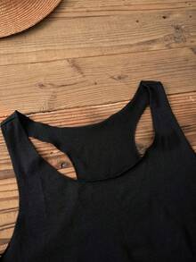 SHEIN LUNE Women's Casual Moon & Star Pattern Round Neck Camisole, Suitable For Summer Wear - Black - View 5