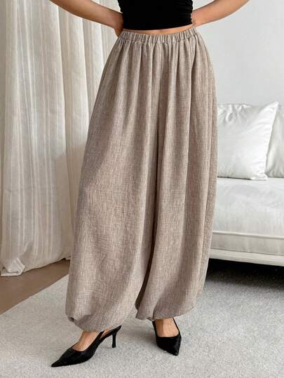 Siren Gaze Women's Casual Loose Drawstring Waist Pants Vacation/Boho/Sexy Plain  Women's Commuter Elegant Old Money Style Linen TextureWaist Pleated Women Mini Dress, Suitable For Travel, Shopping, Commuting, Dating, Party, Gathering, Brunch Clothing, Airport Wear, Christmas, New Year, Festival, Asymmetric, Women's Office Wear, Wedding Guest Dress, Honeymoon Outfits Woman, Island Vacation Outfits,Wedding Guest Dress Women,Elegant Dresses For Party Birthday Dresses For Women  Elegant Dress Beige Dresses Women ModestDress Dress Elegant Modest Dress Spring Holiday Resort