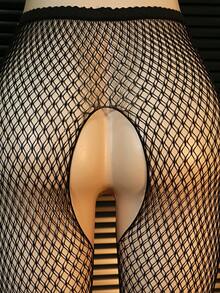 1 Pair Women's Fashionable Sexy Fishnet Pantyhose - Black - View 10