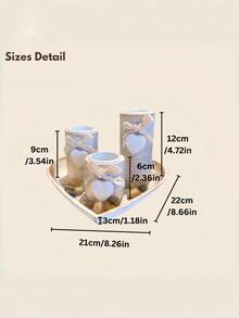 Weißer Holz Kerzenhalter Set, Teelichthalter, süße dekorative Holzschale mit Teelichthaltern und dekorativen Steinen für gemütliche Atmosphäre, Holz Kerzenständer Hochzeit Jahrestag Muttertags Geschenk, Party Dekoration - Weißes Kerzenhalter-Set - Übersicht 5