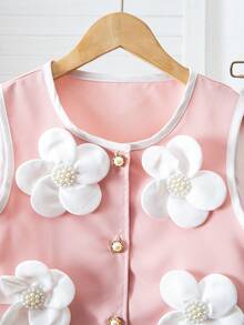 Bộ áo tank top và quần dài phối họa tiết hoa tương phản, thích hợp mặc hàng ngày cho bé gái tuổi teen. - Nhiều màu - Xem 6