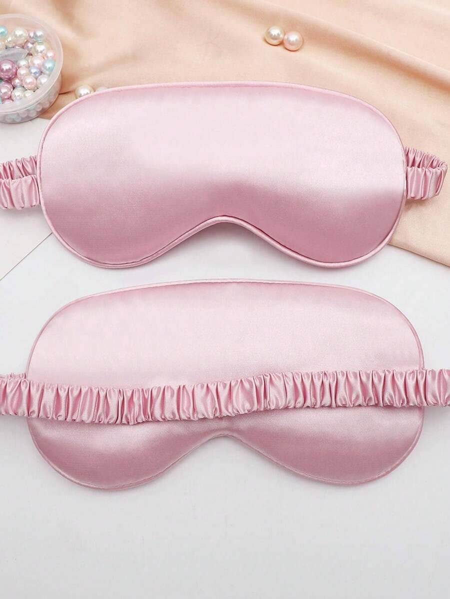 1pc/2pcs/3pcs/4pcs/5pcs/10pcs/15pcs Shading Sleep Eye Mask Imitation Silk Ice Feel Comfortable, Relaxing Fatigue, Lunch Rest, Sleeping, Back To School Supplies - Pink - View 1