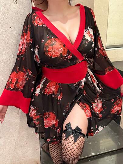 Vibekara 性感浪漫束腰印花短裙