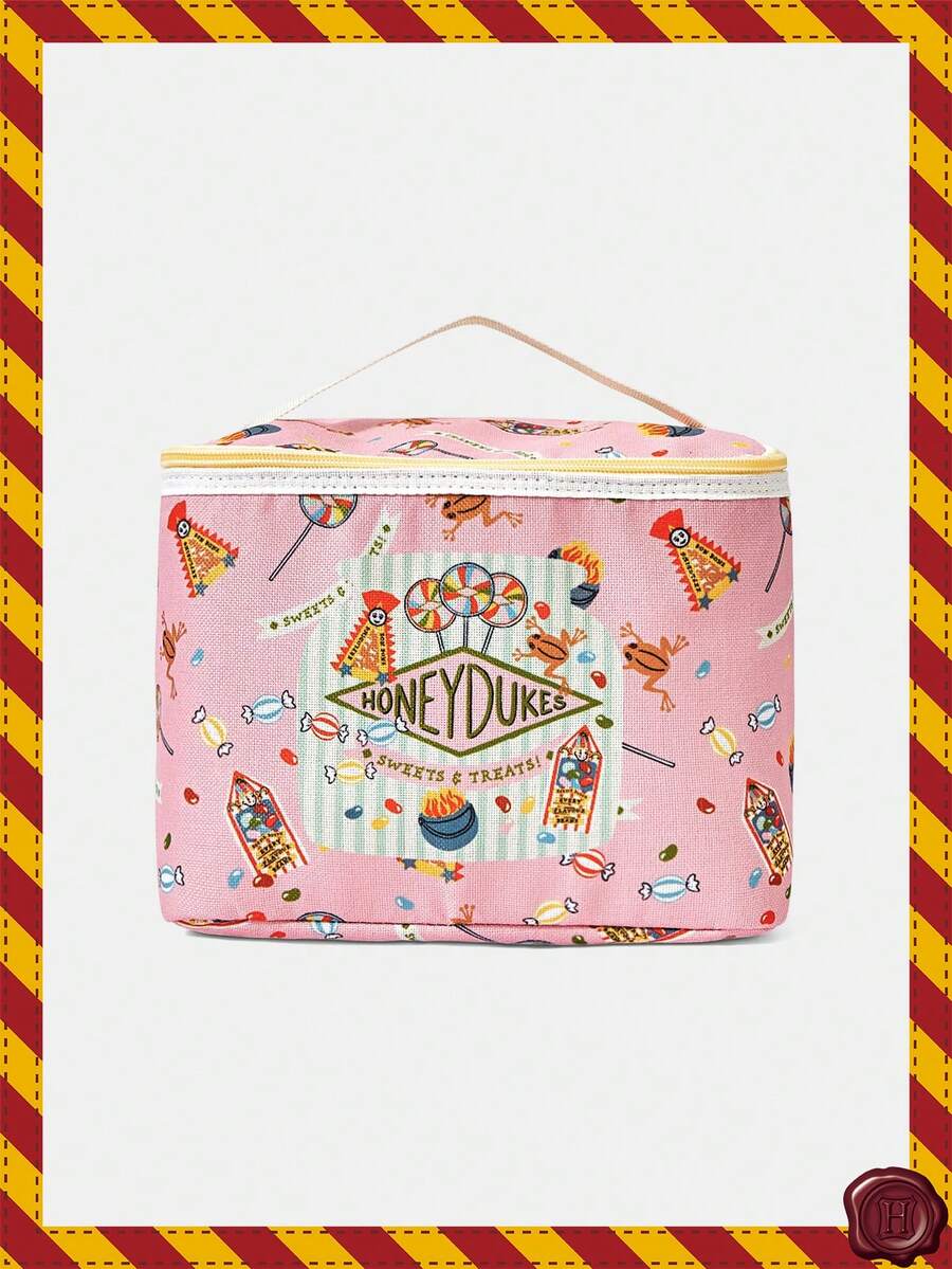 HARRY POTTER X SHEIN 1个可爱粉色印花RPET保温午餐包,可保温或保冷,野餐包,大容量,可装午餐盒和饮料,适合野餐、露营、旅行、居家使用,适合家庭和学生 - 淺粉色 - 查看 1