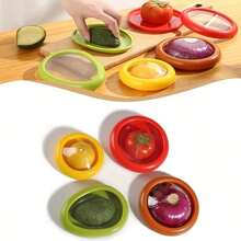 1/4 Packs Clear Food Storage Containers - Airtight, Reusable ABS Flip-Top Seal - Round Stackable Food Contact Boxes For Veggies, Fruits - Hand Washable Multipurpose Fridge Organizer - Multicolor - View 5