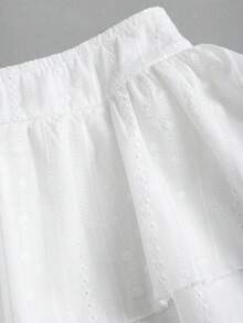 Sweetra Romantic Sweet Vacation & Party V-Neck Sleeveless Blazer Vest & Ruched Low Waist Mini Skirt 2 Pieces Set - White - View 8