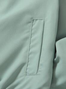 SHEIN Mirajuku Young Boy Letter Graphic Raglan Sleeve Zipper Front Jacket & Shorts Chic Outfits For Autumn/Winter - Lime Green - View 5