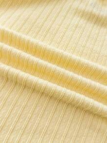 Tween Girls' Cute Yellow Asymmetric Hem Tank Top And Skirt 2 Pieces Set,Soft Summer Colour Palette Summer Vacation Ribbed Bow Knot Tied Details Outfit - Yellow - View 8