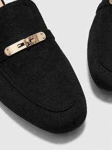 CUCCOO BIZCHIC Damen Runde Zehe Flache Lässig Mule Schuhe, Bequeme Loafer für Pendeln, Einkaufen, Dates - Roségold - Übersicht 6