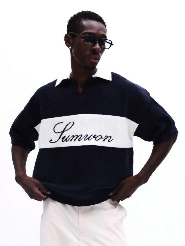 Color Block Logo Polo With Script