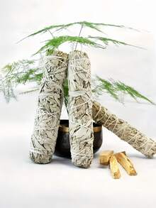 1PC/3PCS White Sage Smudge Stick Gift Set California Sage Purification Incense For Home Cleansing Aromatherapy Meditation Ceremony Holiday Gift - Grey - View 8