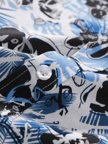 Manfinity Homme Men's Fashionable Casual Printed Button-Down Long Sleeve Shirt - Multicolor - View 5