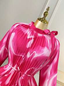 Rometta Đầm xếp ly tay raglan in hoa dành cho nữ cỡ lớn - Nhiều màu - Xem 5