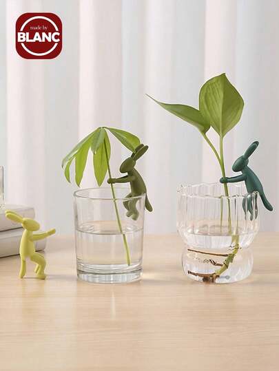 Soporte para plantas hidropónicas, sujetador de plástico con forma de conejo, fijador para macetas de acuario de peces, marco de soporte para el crecimiento de plantas, marco decorativo de adorno de jardinería