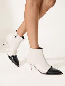 CUCCOO CHICEST Botines de mujer de moda casual y minimalista, adecuados para el transporte, otoño/invierno - Blanco y Negro - Ver 6