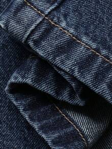 DAZY Women's Casual Korean Style Cat Whisker Retro Loose Fit Versatile Jeans - Blue - View 7