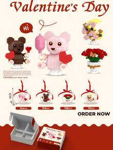 POKOJA LAND POKOJA LAND Diamond Building Blocks Kit - Valentine's Day Bear & Ball Ornament, Heartfelt Gift For Couples