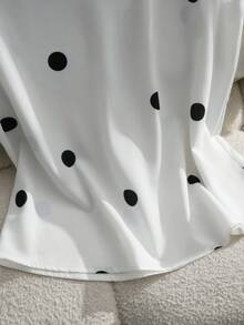 GlowEve 女士休闲波点印花V领吊带背心，适合工作和通勤，夏季 - 白色 - 查看 3