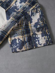 PAVTROS Áo sơ mi nam tay ngắn kẻ caro cổ điển, kiểu dáng đường phố và retro, họa tiết kẻ caro kinh điển với hiệu ứng mài mòn, thiết kế số tối giản, sự kết hợp hoàn hảo giữa hiện đại và cổ điển, phù hợp cho trang phục thường ngày, đường phố, hoạt động ngoài trời, tiệc tùng theo chủ đề, trang phục thời trang, quà tặng ngày lễ, quà tặng cho bạn trai/chồng. - Màu xanh hải quân - Xem 5