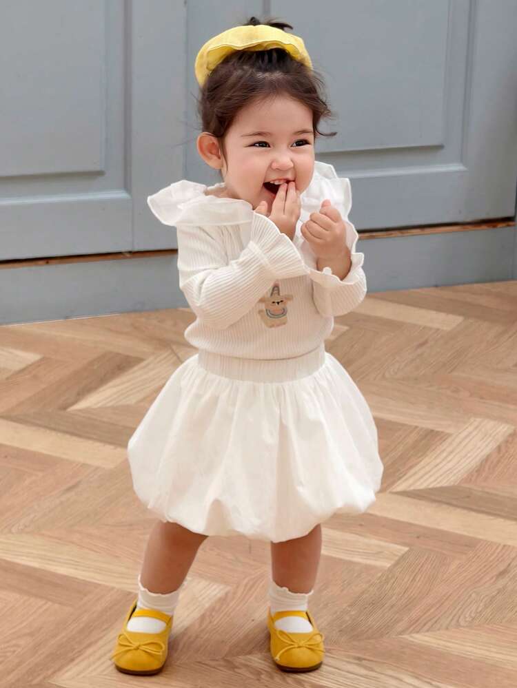 Baby Girl Elastic Waist Cute Solid Color Tutu Skirt Spring