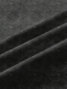 TOM & JERRY X SHEIN Tween Boy Letter & Cartoon Graphic Black Crew Neck Short Sleeve T-Shirt - White - View 6