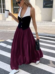 Serisse Chân váy nữ màu trơn, viền bèo nhún, thời trang, đa năng, thích hợp cho kỳ nghỉ. - Màu tím - Xem 13