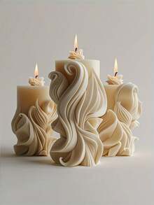 1个几何螺旋硅胶模具，螺旋形设计 - 适用于香薰蜡烛、肥皂、蜡、树脂浇铸、蛋糕甜点、慕斯装饰，适合情人节、母亲节、节日礼物、生日礼物、DIY装饰 - 白色 - 查看 1