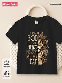 Young Boy Customized Printed Short Sleeve T-Shirt Style Hit  Summer Tops  Thanksgiving - Black - View 7