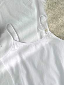 Tseoso 95% Cotton, Casual Slim-Fit Women's Camisole Tops, Can Be Worn All Year Round,Summer, Cute, Vintage, Cute Summer Tops, Softgirl, Home, Back To School, Fall Women Clothes, Versatile, Sports, Club, - White - View 5