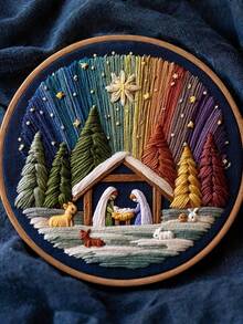 1PC Creative New Christmas DIY Embroidery Material Package Set, Equipped With A Stitch Instruction Manual, Suitable For Beginners. It Is Especially Suitable For Home Decoration, Holiday Gifts, And A Thoughtful Gift For Handicraft Enthusiasts - Multicolor - View 2