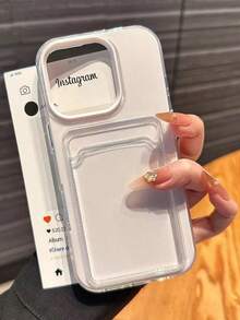 二合一糖果色卡槽手机壳，兼容苹果16、15、14、13、12、11 Pro Max、16 Plus、17、17 Pro Max，简约防摔透明软壳，防水防震防刮。 - 白色 - 查看 2