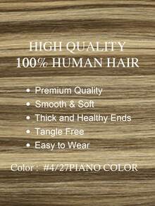 Clip In Hair Extensions Real Human Hair Remy Human Hair Extensions Clip Ins For Women, Natural Human Hair Clip Ins Hair Extensions Winter Christmas Halloween Costumes Autumn Outfits Women Fall Outfits - S4/27 - View 2