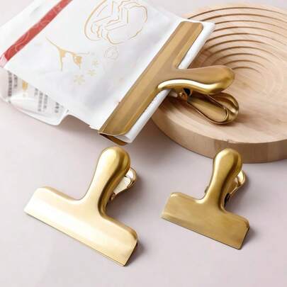 Stainless Steel Sealing Clips T Shape Reusable Clips Kitchen Airtight Storage Clips For Dry Goods Sealer Office Document Home Pantry Organizer Utility Multifunctional Clamp Tool