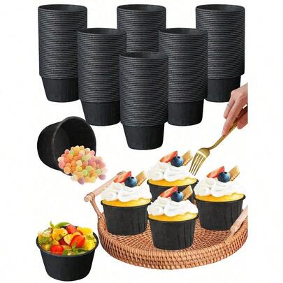 50pcs Cupcake Cups, Muffin Cupcake Liners Oil-Proof Baking Liners With Aluminum Foil Edges, Suitable For Parties Halloween Celebration With Family And Friends Home Kitchen School