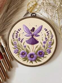 1PC New Winged Girl Embroidery DIY Kit With Manual & English Instructions, Easy For Beginners, Perfect Home Decor Holiday Gift, All-Season Handcrafted Decor - Multicolor - View 6