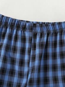 Pantalones deportivos casuales de 2 piezas para niños y jóvenes, de ajuste holgado con cintura elástica y estilo de pierna ancha, con elemento clásico a cuadros, conjunto retro/multipieza, fabricado en tela de alta calidad (poliéster), lavable a máquina, adecuado para uso al aire libre, vuelta al colegio, ir y venir, y talla grande - Multicolor - Ver 5