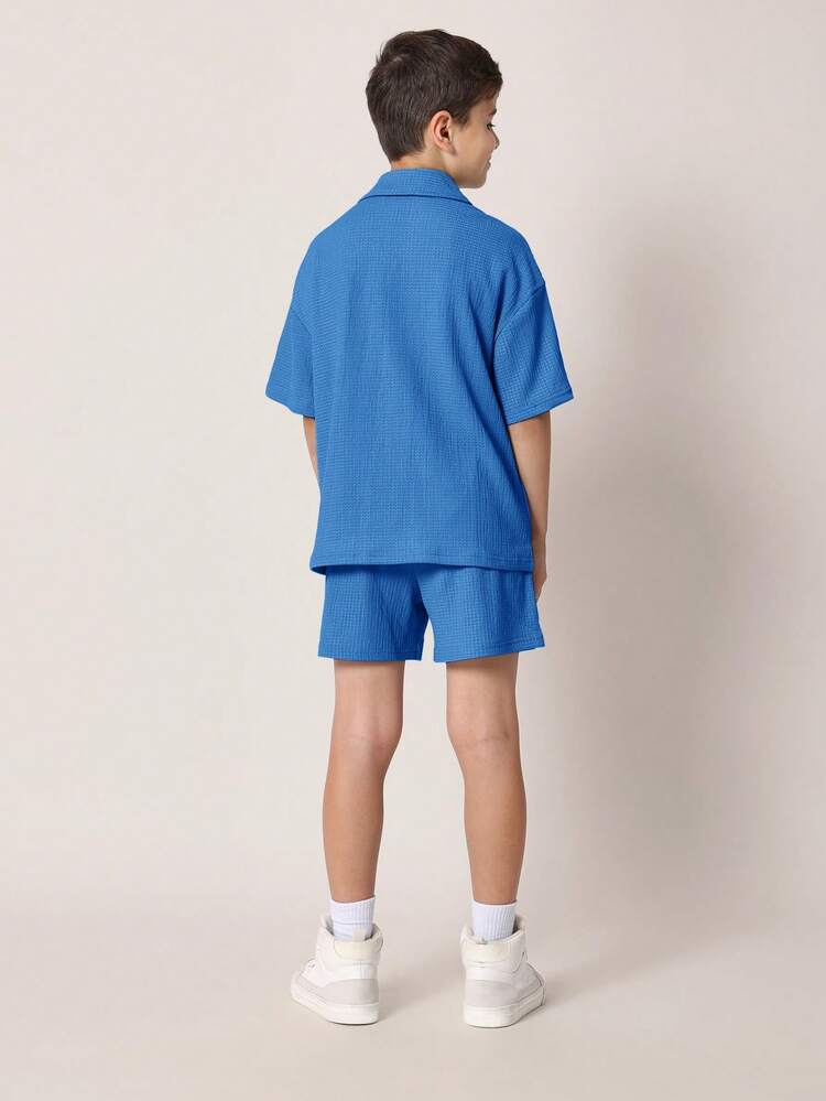 Ensemble polo et short texturé