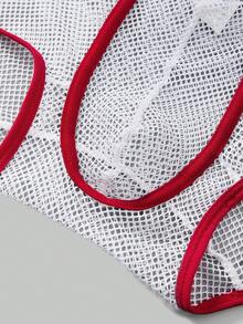 1件男士网眼透明性感三角裤 - 白色 - 查看 7