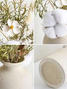 1 Bình gốm đơn giản Trang trí bàn ăn Trang trí đám cưới Trang trí phòng khách nhà Bắc Âu Bình hoa - trắng - Xem 4